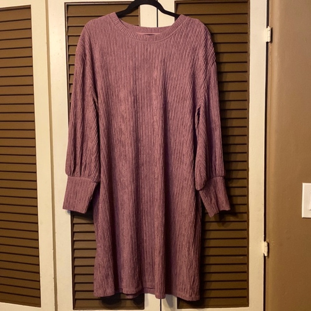 Eloquii Mauve Long Sleeve Dress